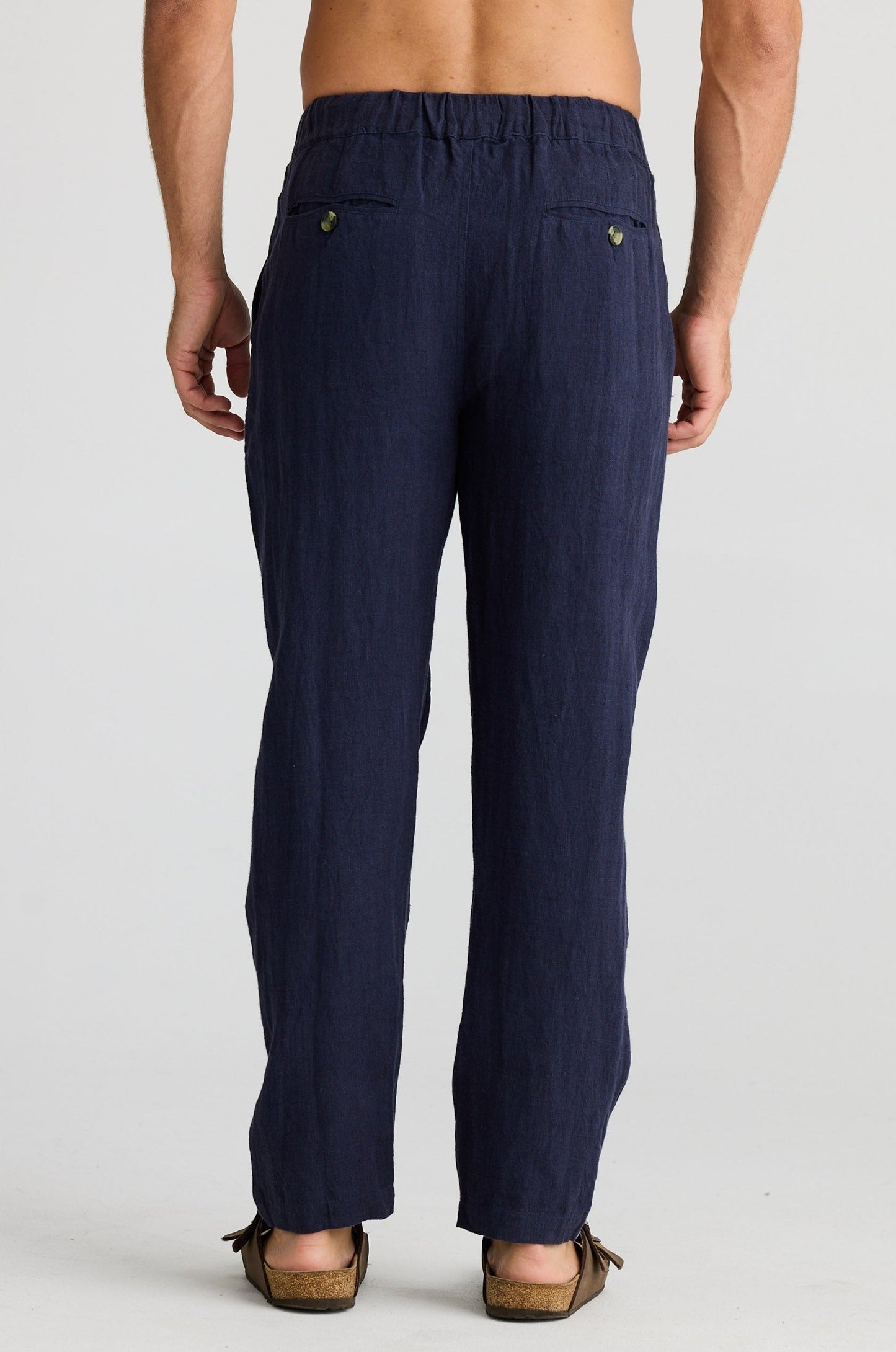 Duke Pant - Navy Linen