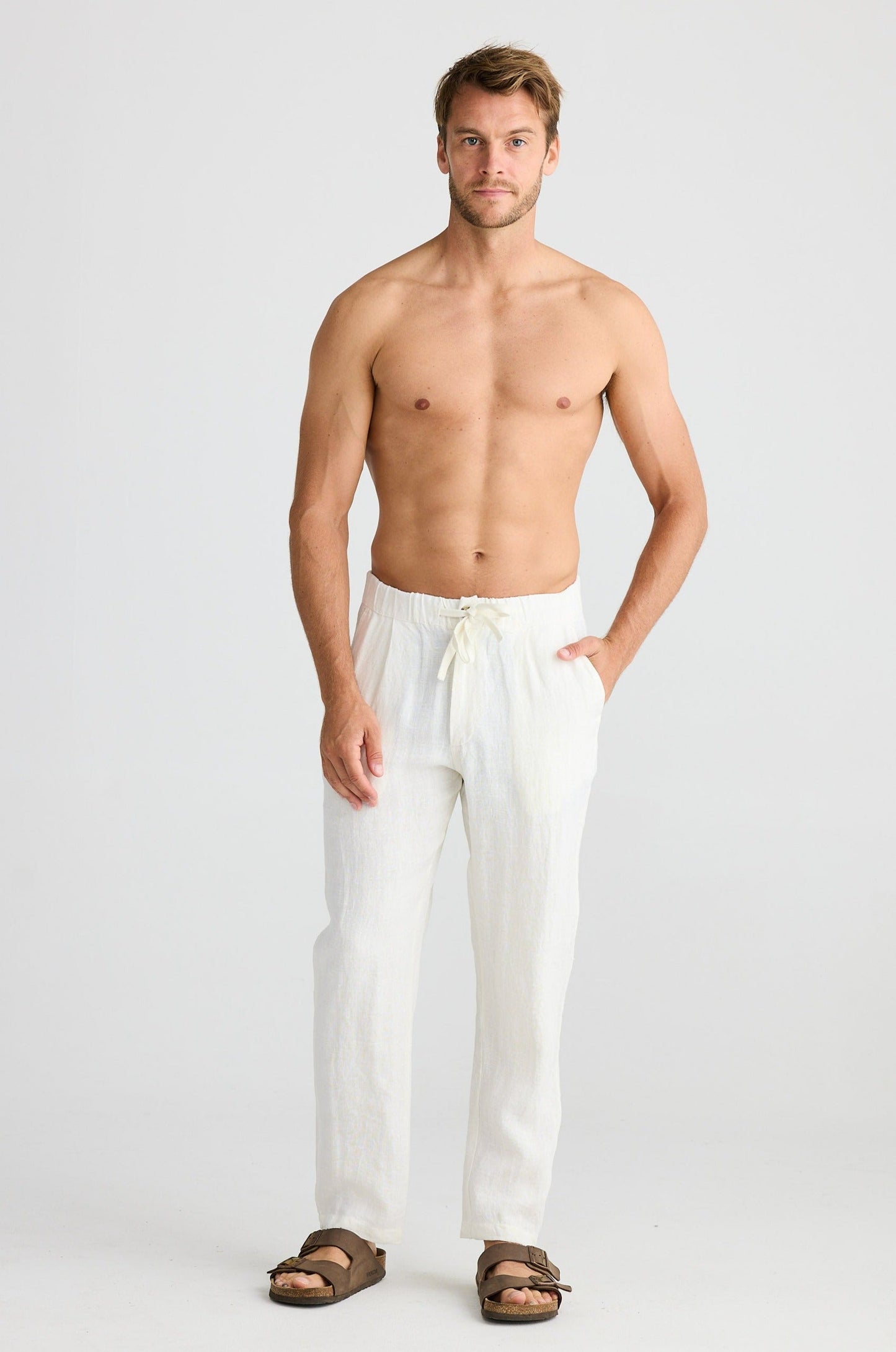 Duke Pant - White Linen