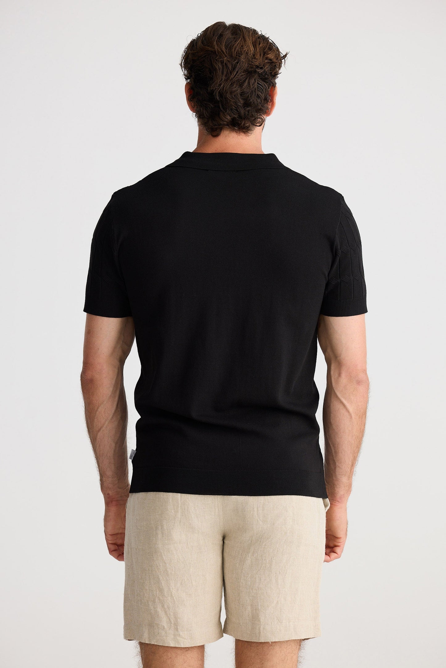 Flynn Knit SS Polo - Black