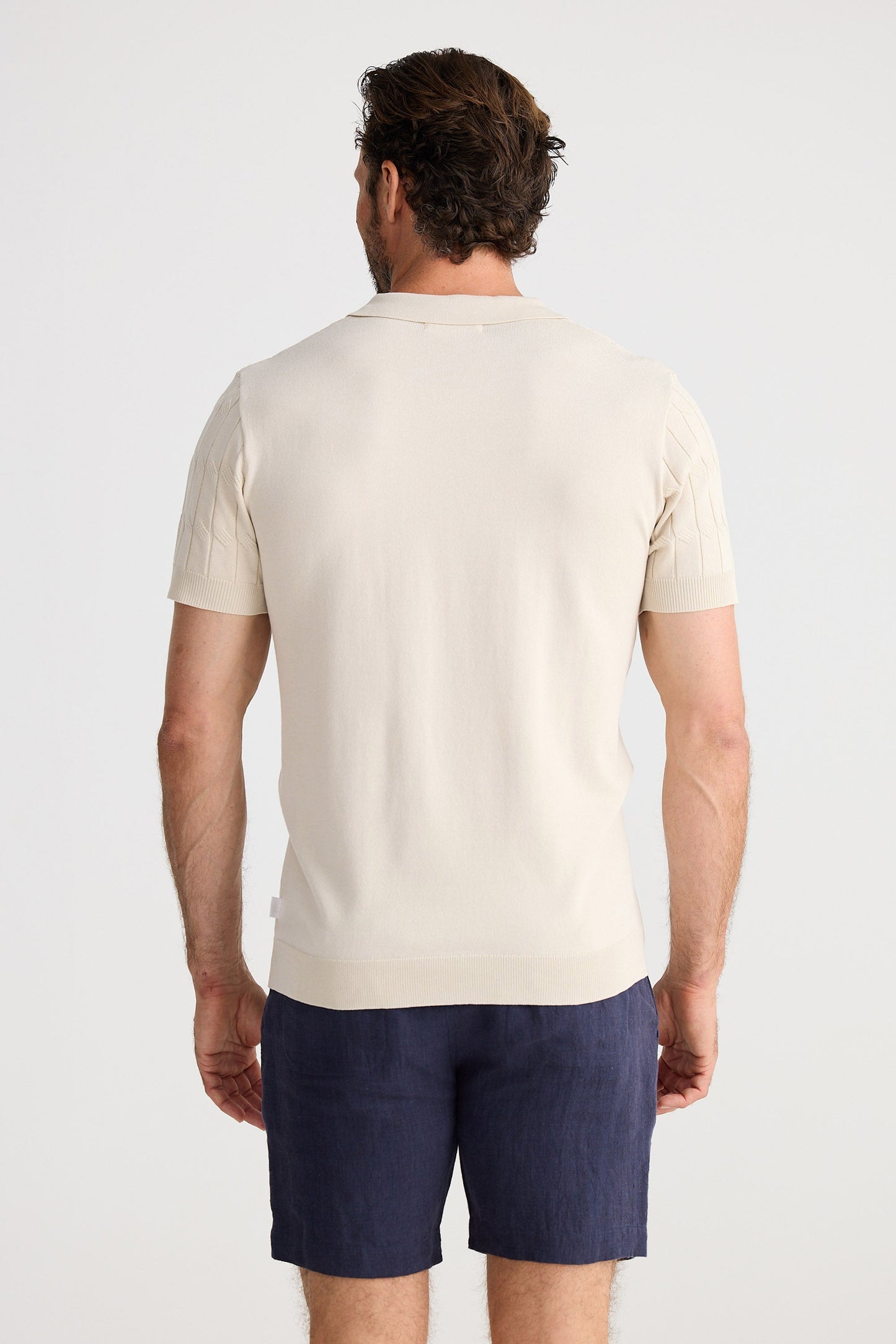Flynn Knit SS Polo - Oatmeal