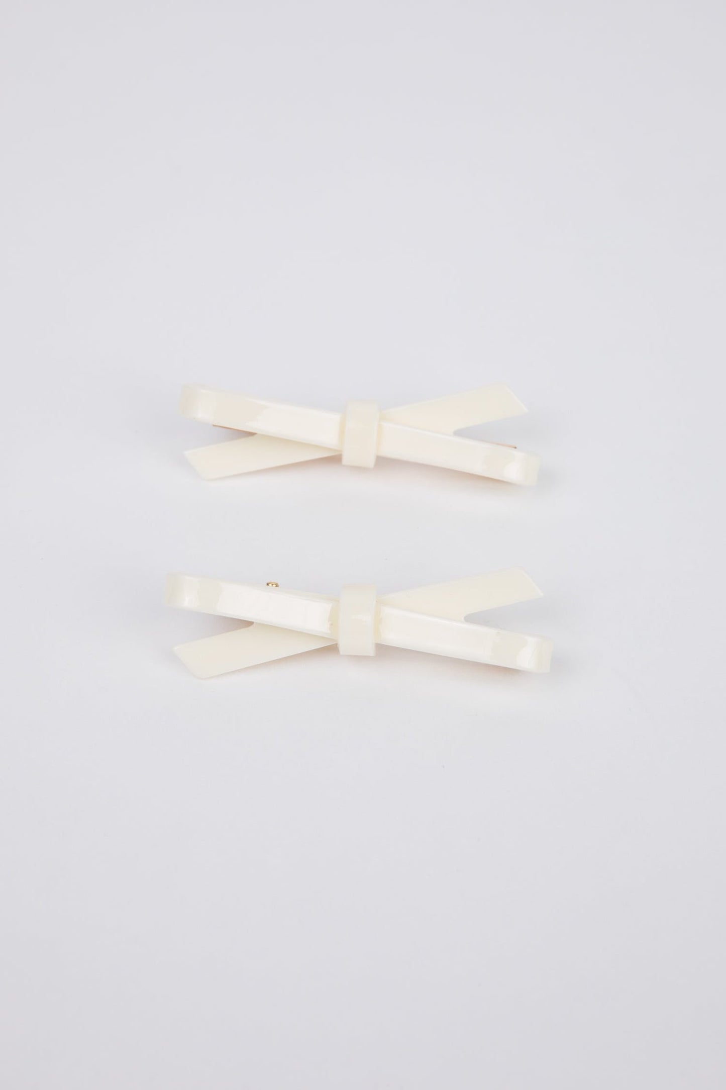 Bow Beep Hair Clip Set 2 - White