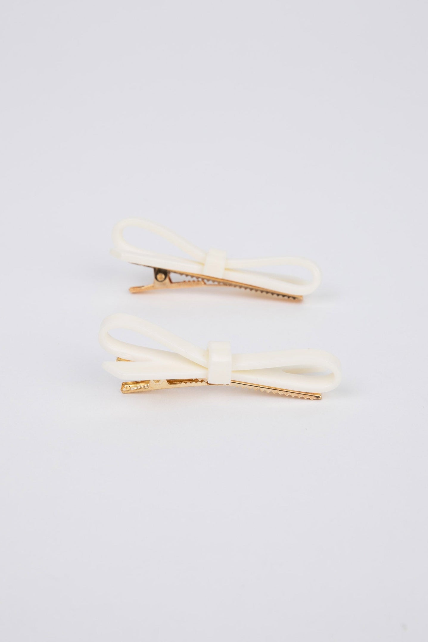 Bow Beep Hair Clip Set 2 - White