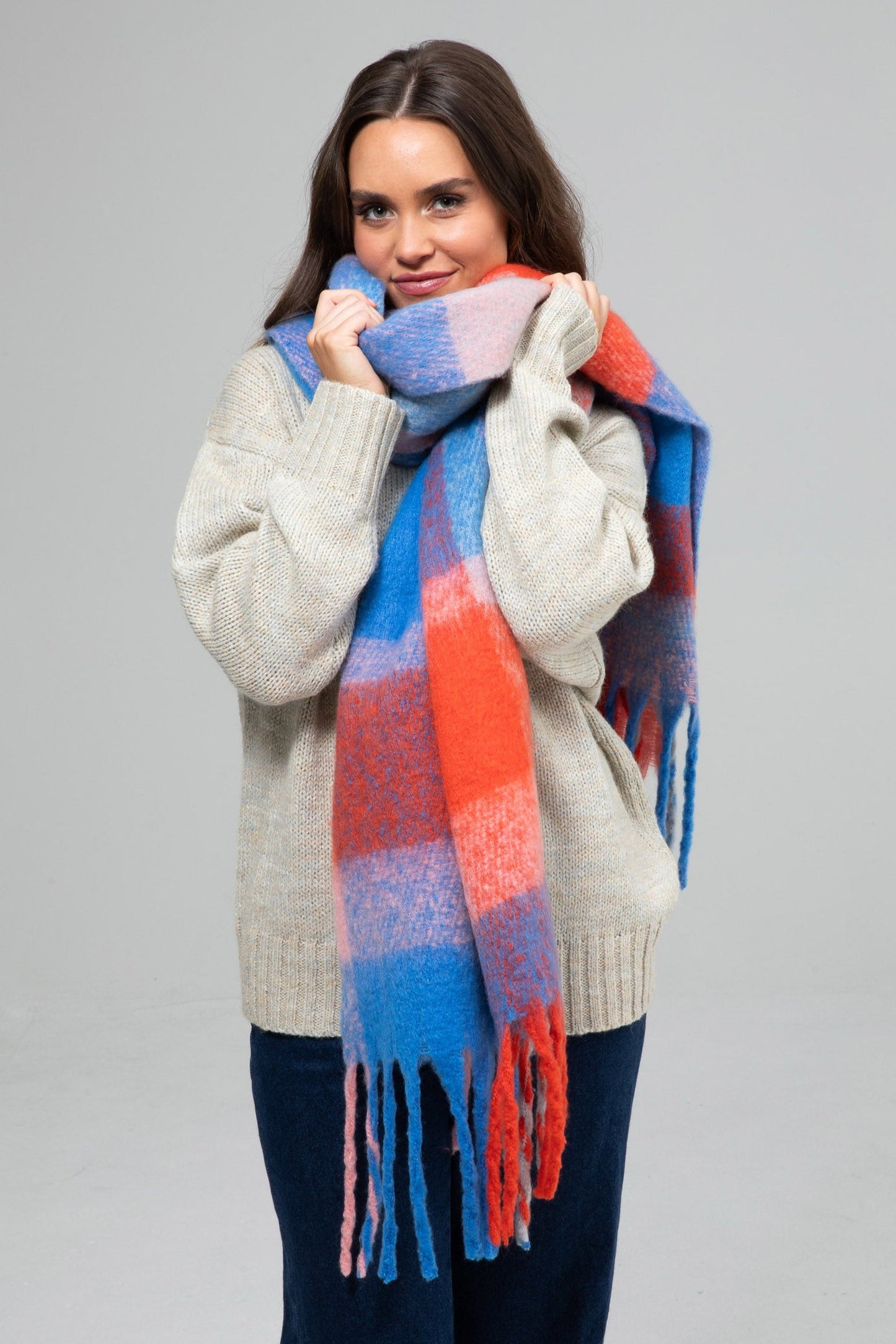 Jax Scarf - Blue W Red