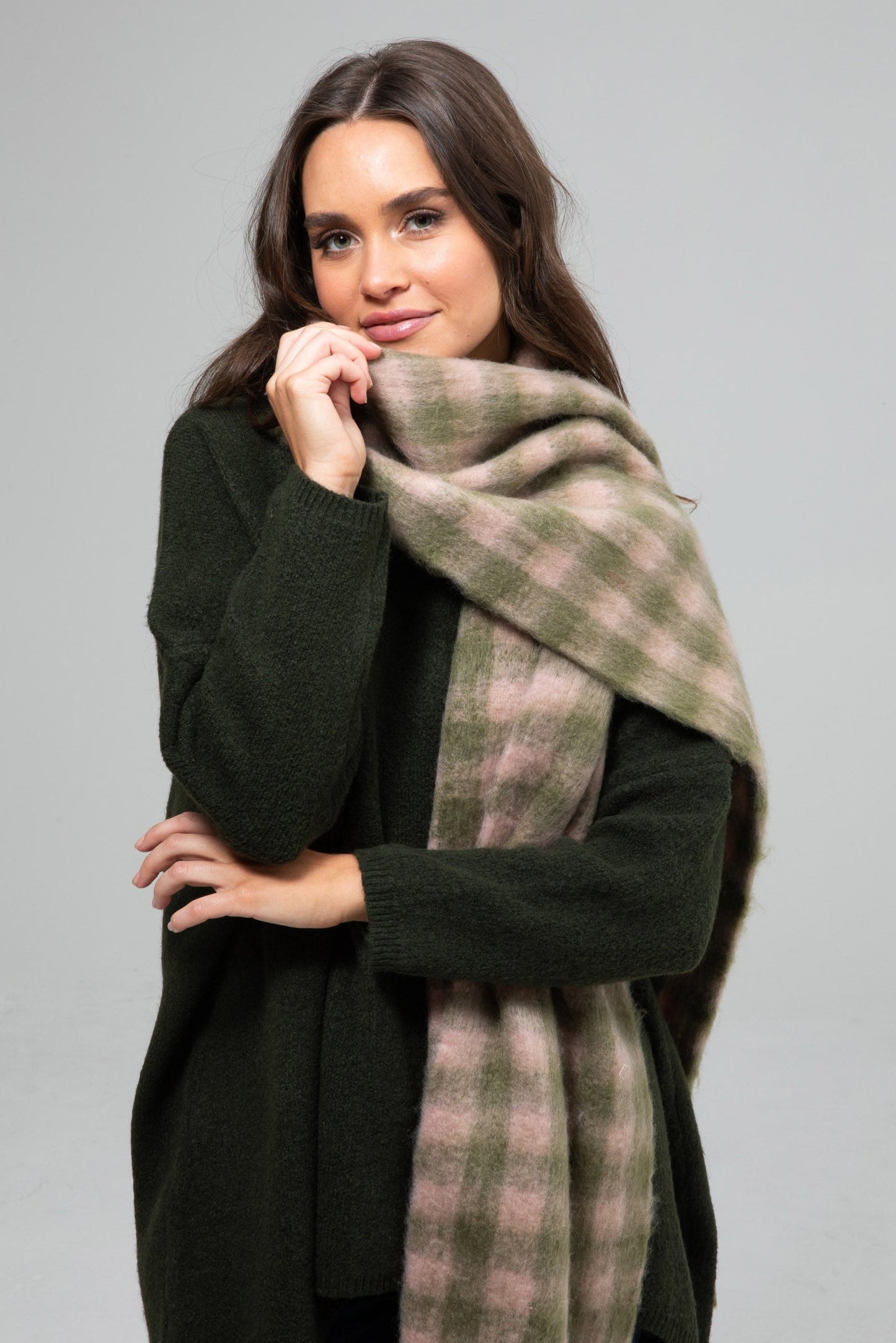 Morrisy Scarf - Pink W Green