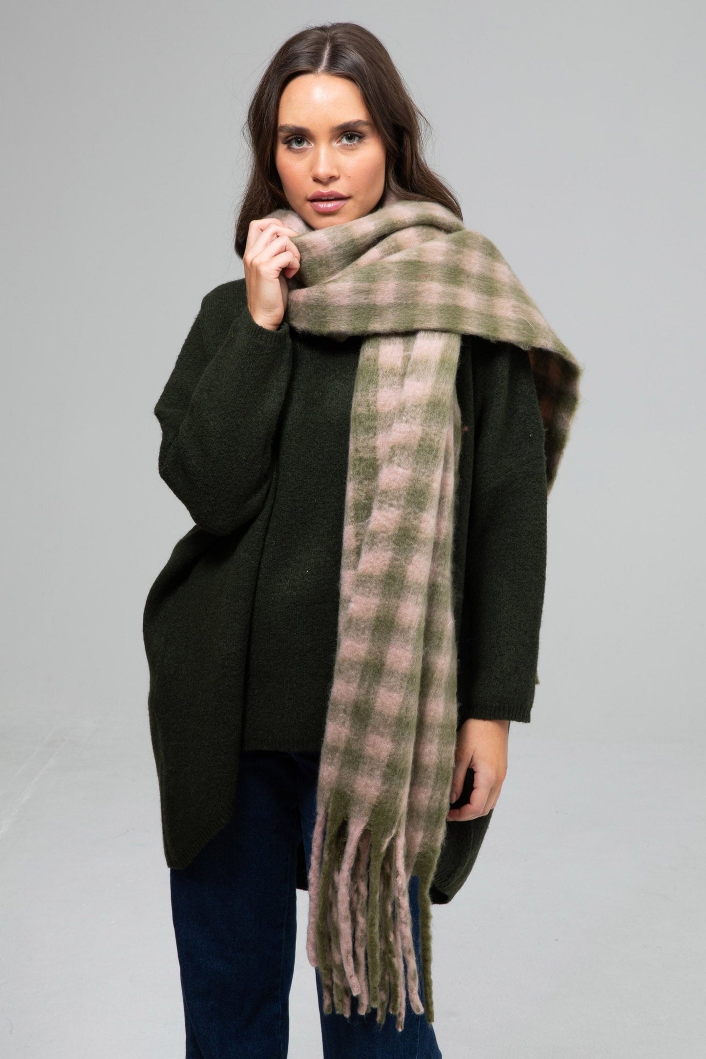 Morrisy Scarf - Pink W Green