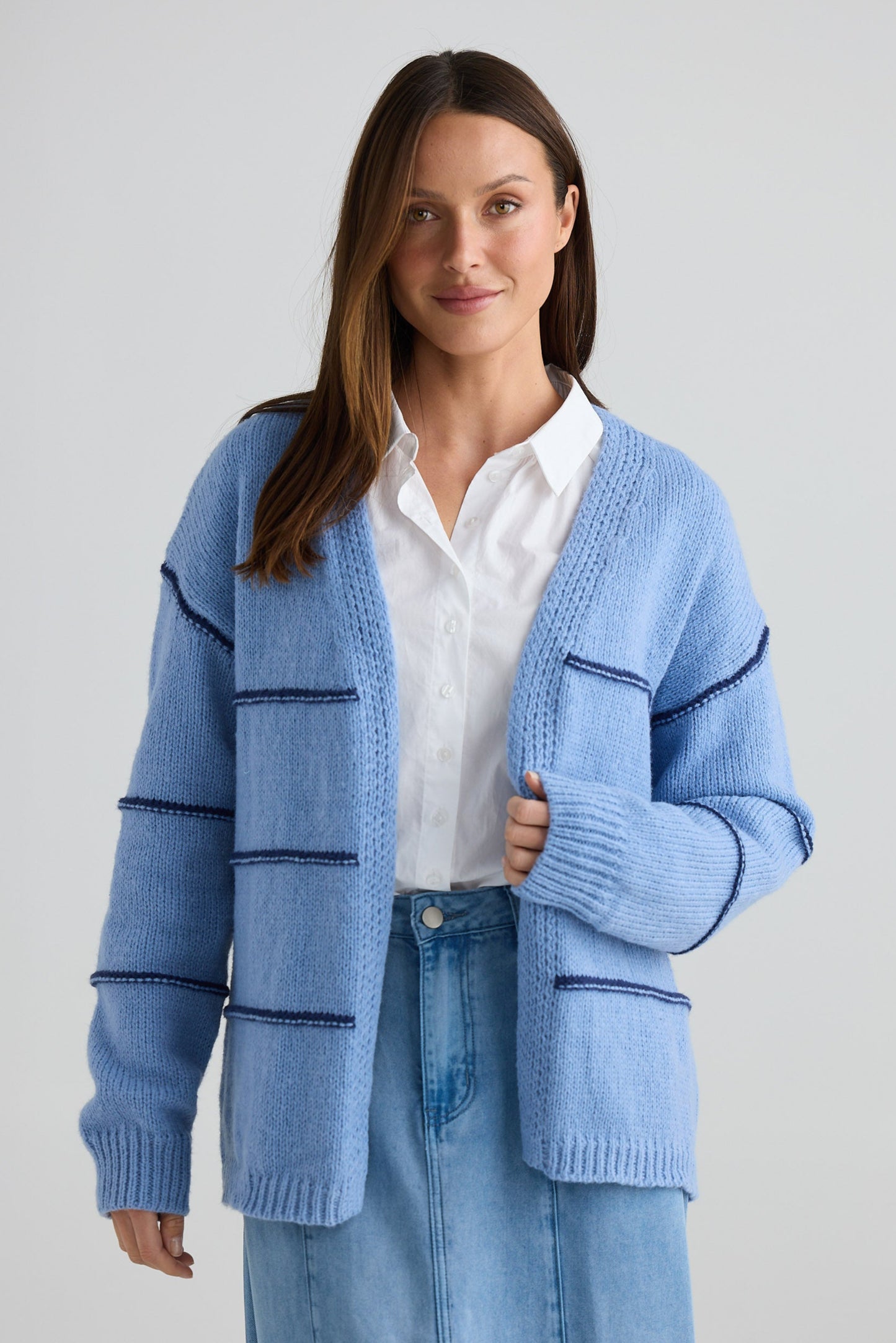 Seaside Cardi - Navy Stripe