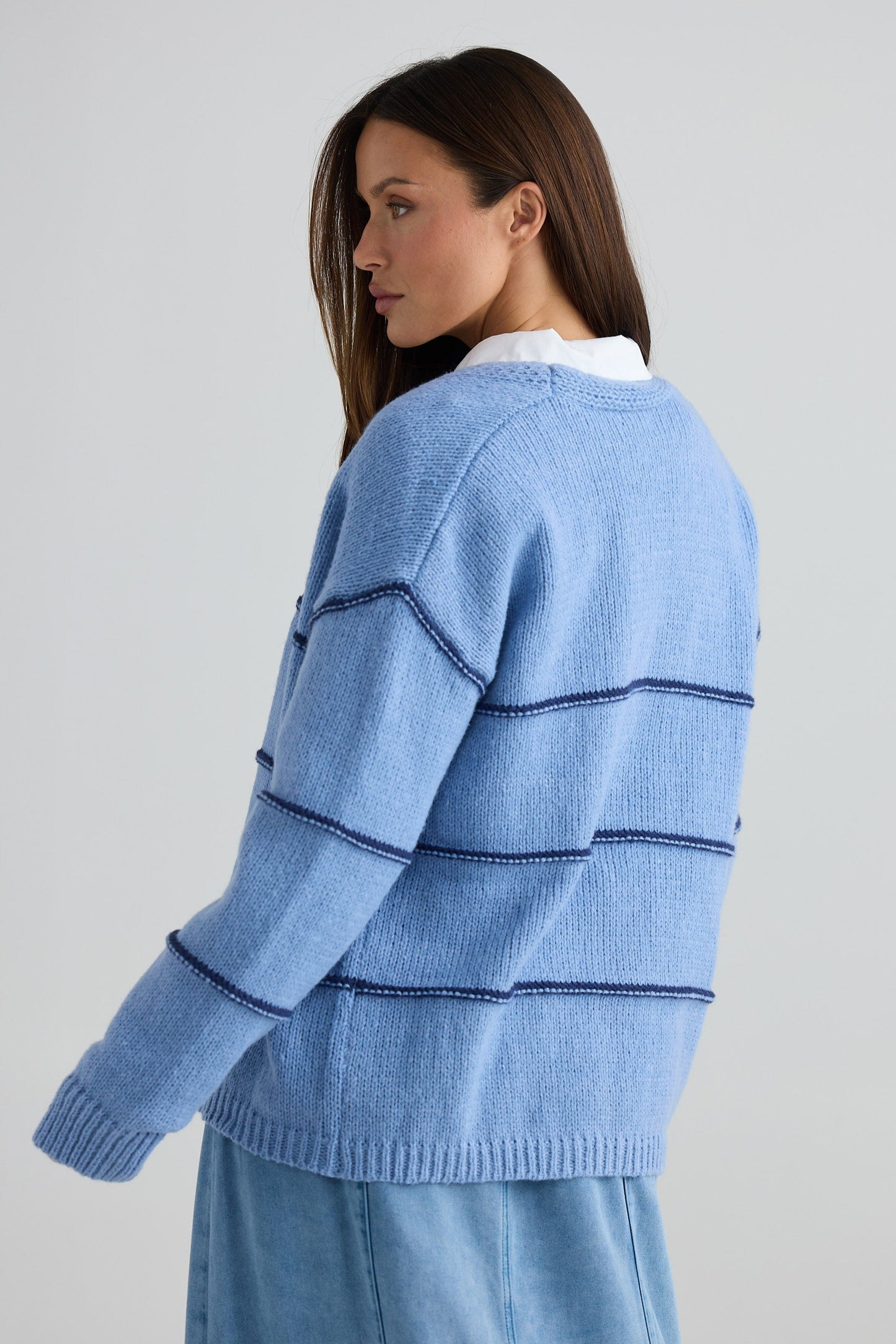 Seaside Cardi - Navy Stripe
