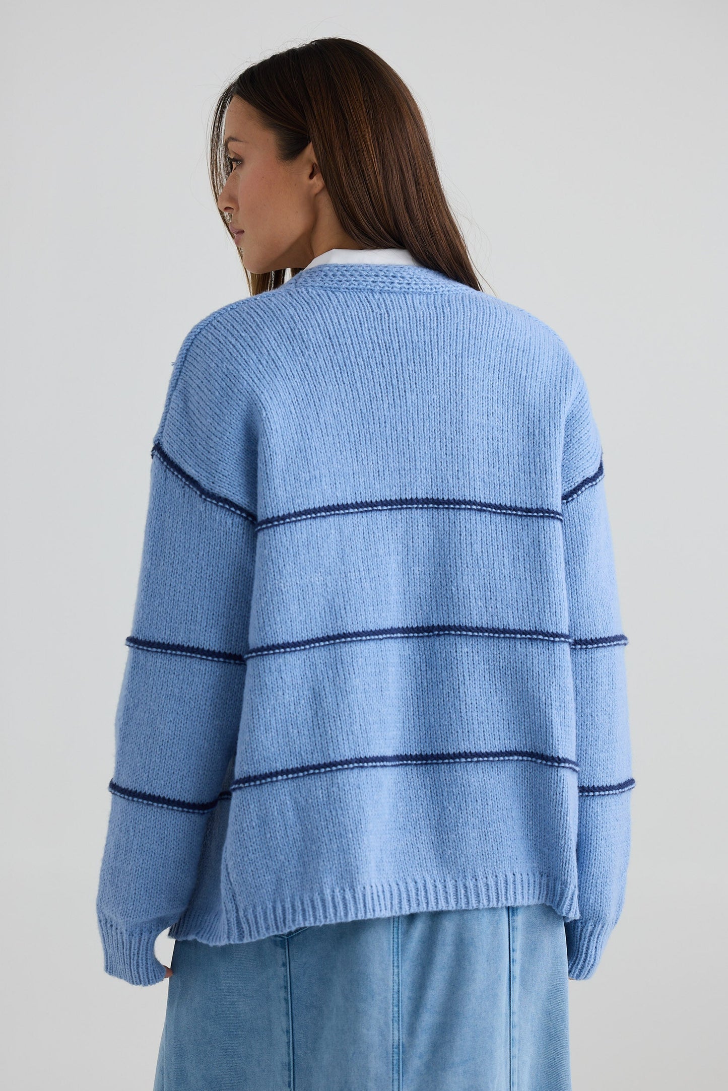 Seaside Cardi - Navy Stripe