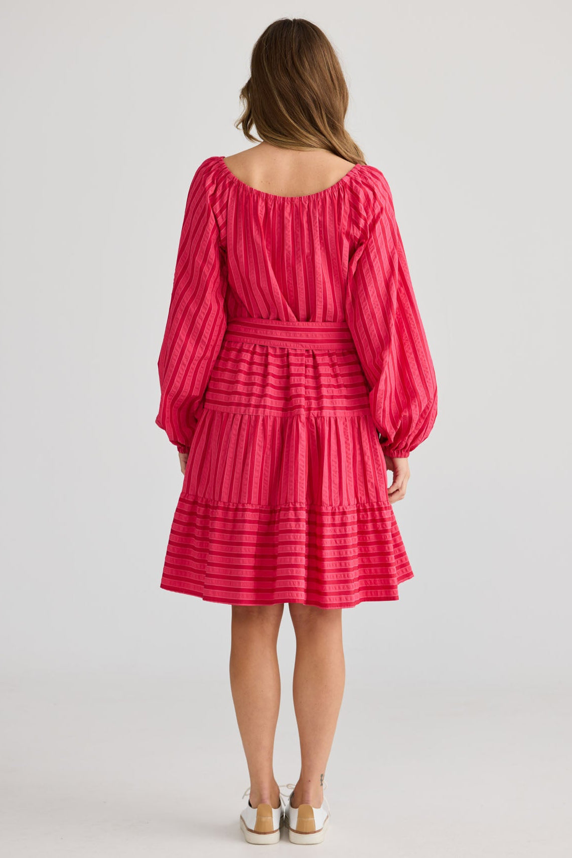 Lakeside Dress - Hibiscus Stripe