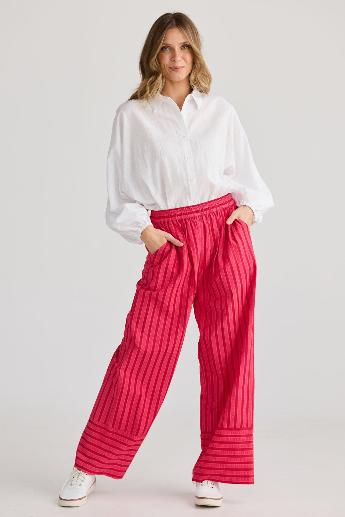 Mariah Pant - Hibiscus Stripe