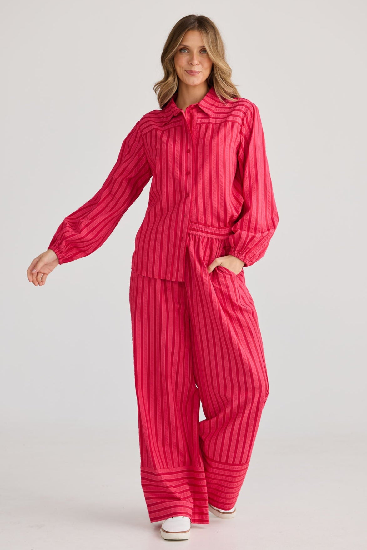 Mariah Pant - Hibiscus Stripe