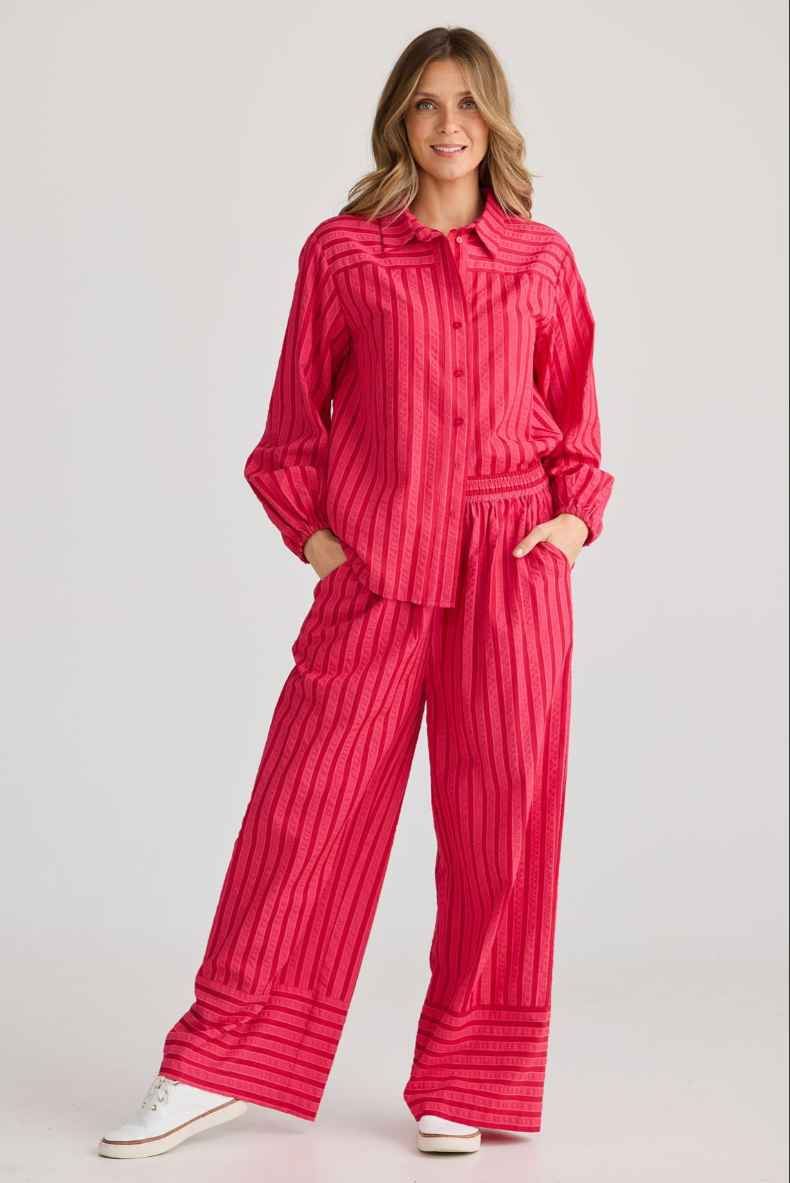 Mariah Pant - Hibiscus Stripe