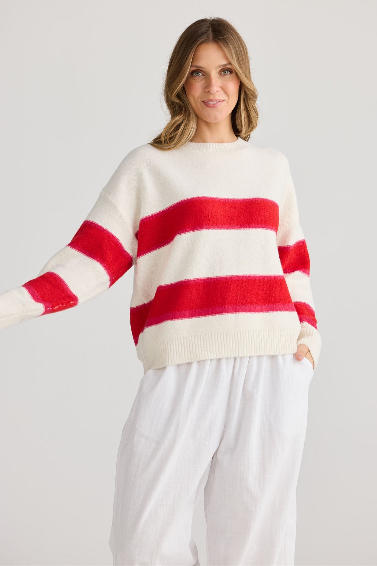 Overboard Knit - Red Stripe