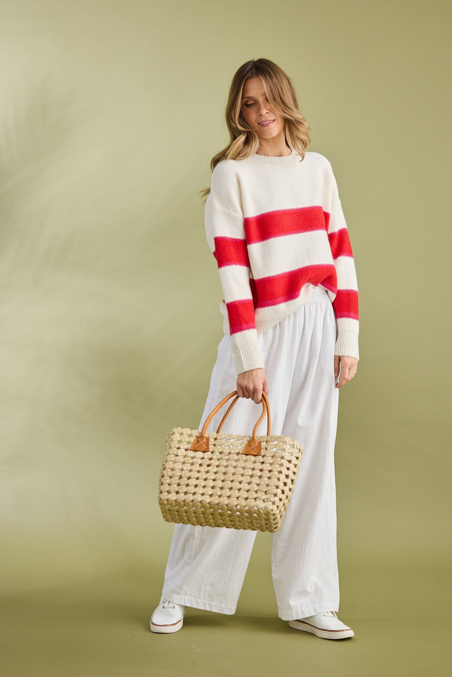 Overboard Knit - Red Stripe