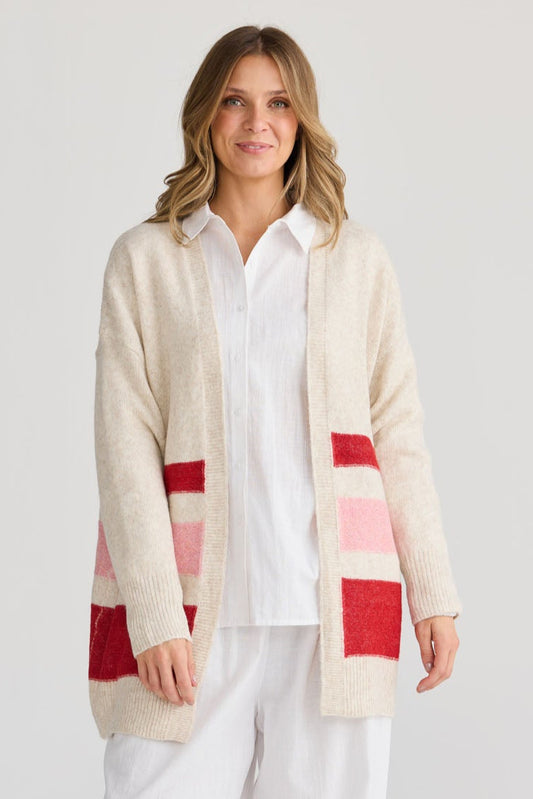 On Deck Cardi - Red Stripe