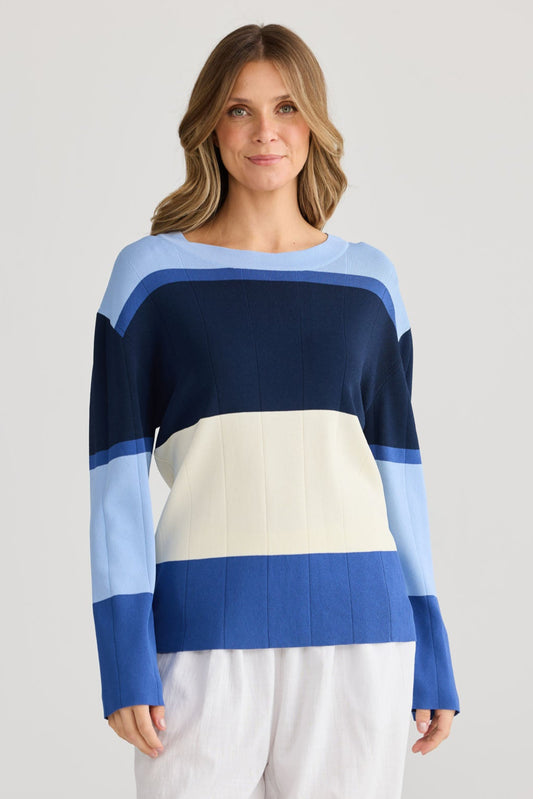 Middleton Knit Top - Blue Multi