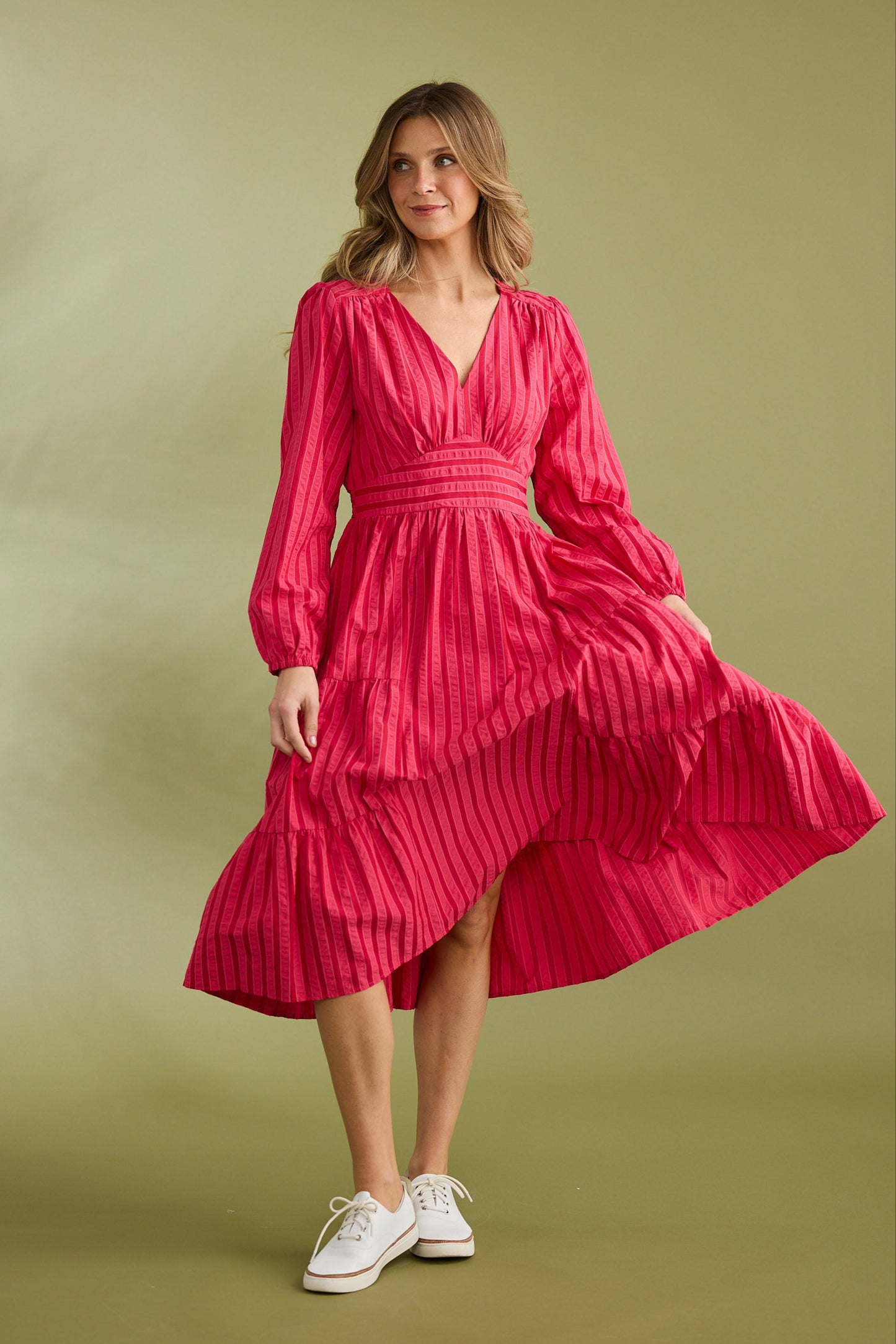 Cove Dress - Hibiscus Stripe