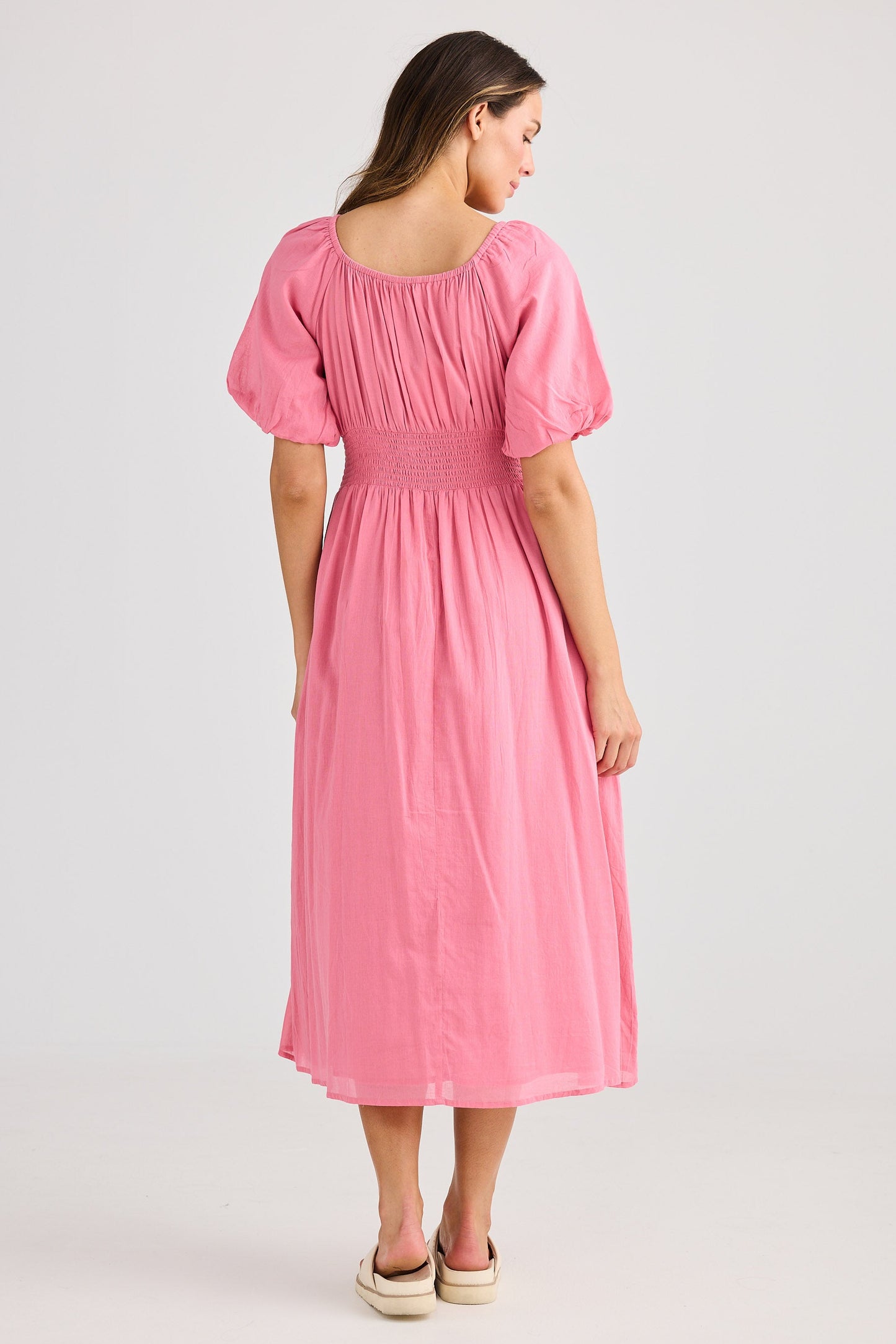 Scallop Dress - Cosmo Pink