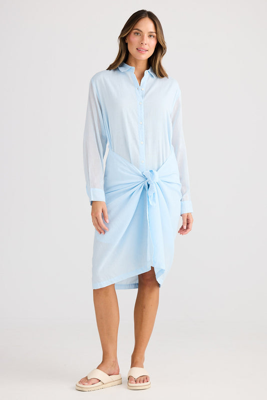 Ocean Shirt Dress - Ice Blue