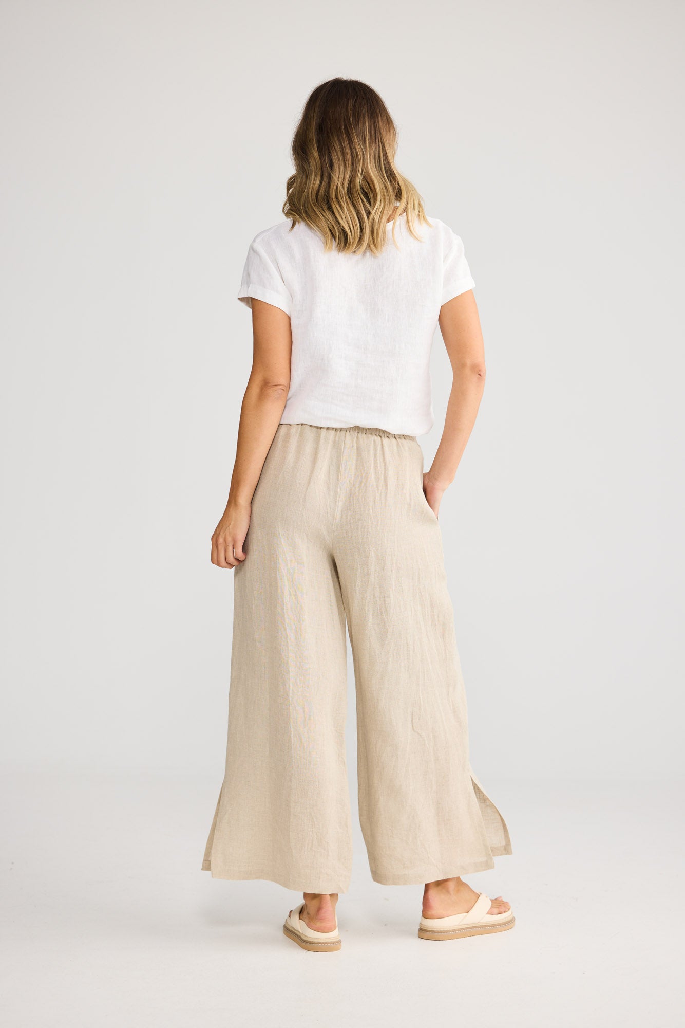 Fly Away Pant in Natural Linen — additional view.