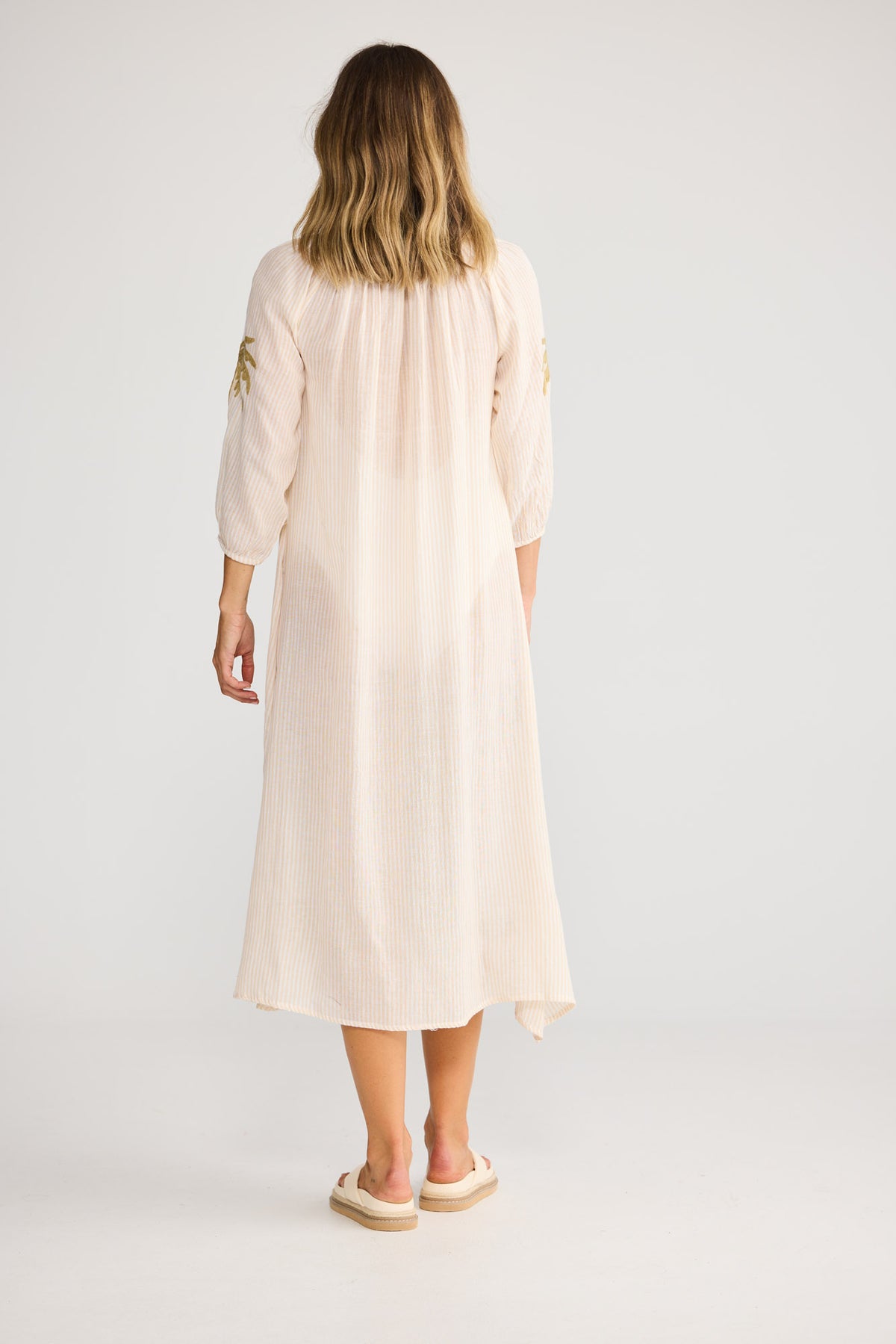 Ohana Dress in Natural Stripe — additional view 3.