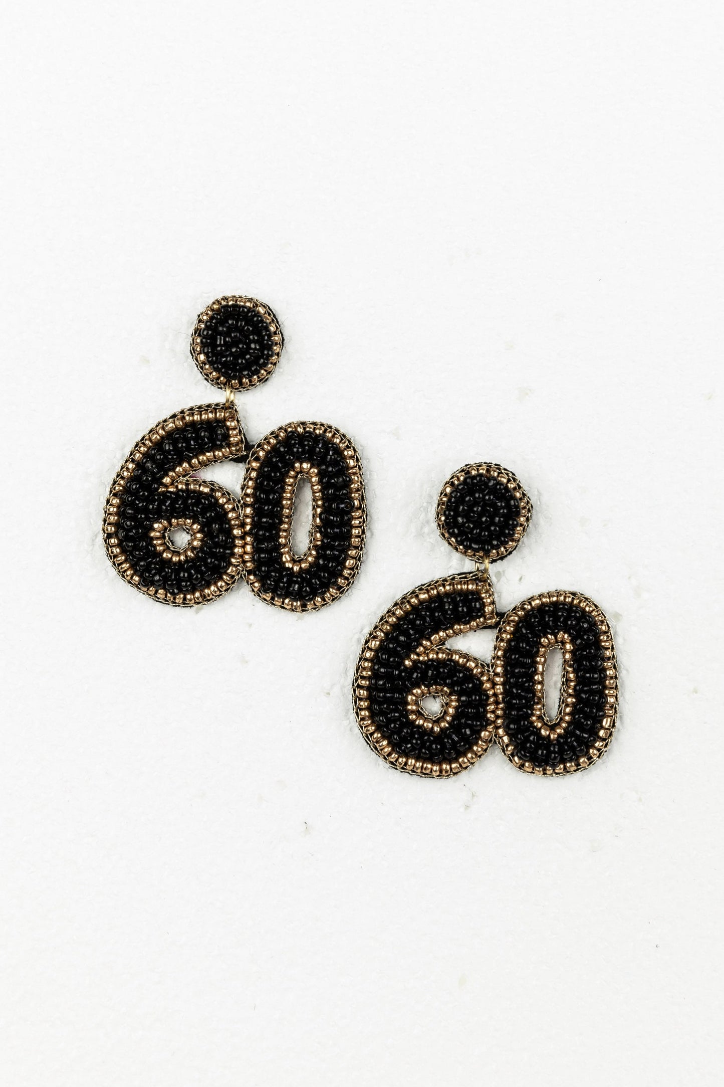 60th Earrings - Black