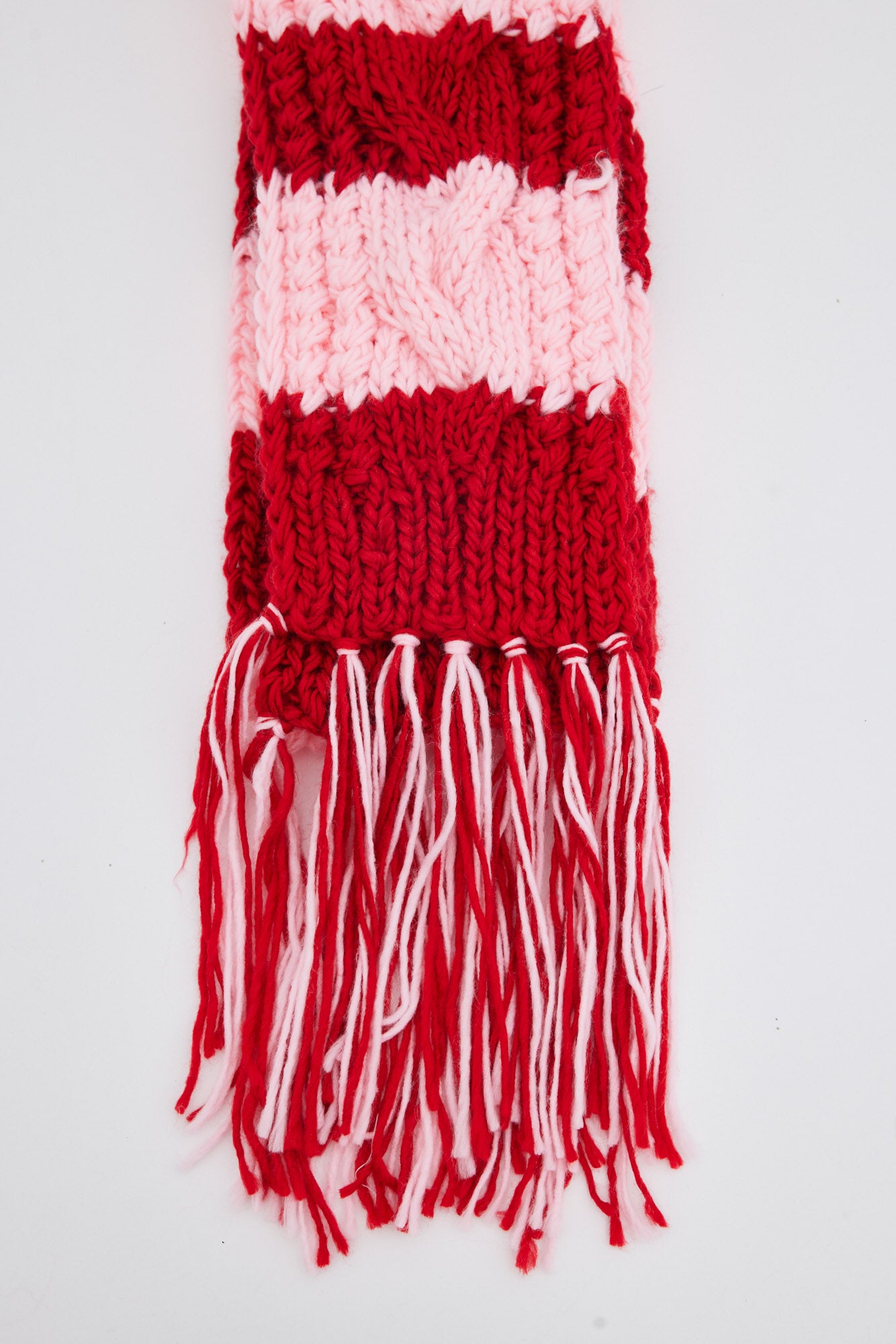 Heidi Scarf - Red + Pink Stripe