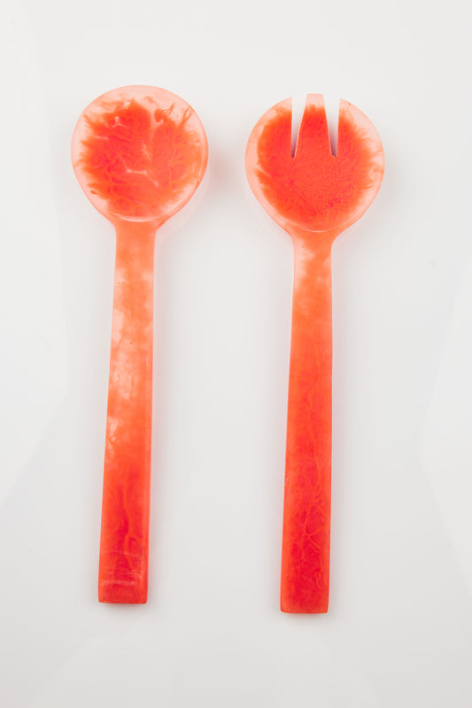 Resin Cutlery Set Of 2 - Orange