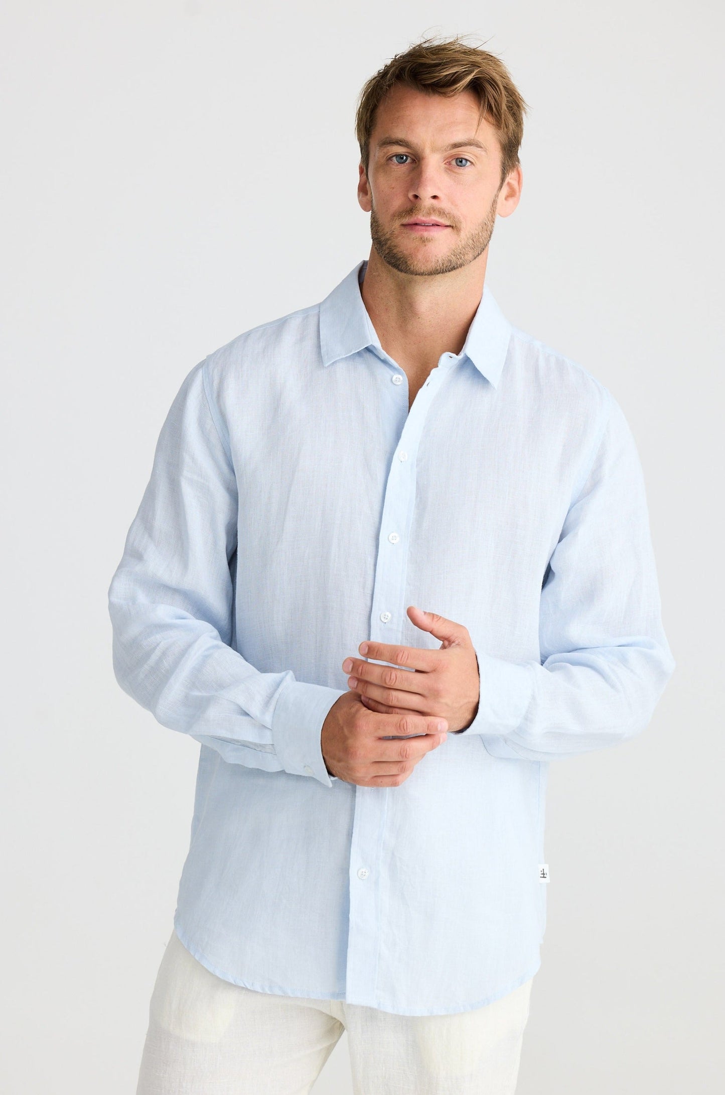 Oxford Shirt - Pale Blue Linen