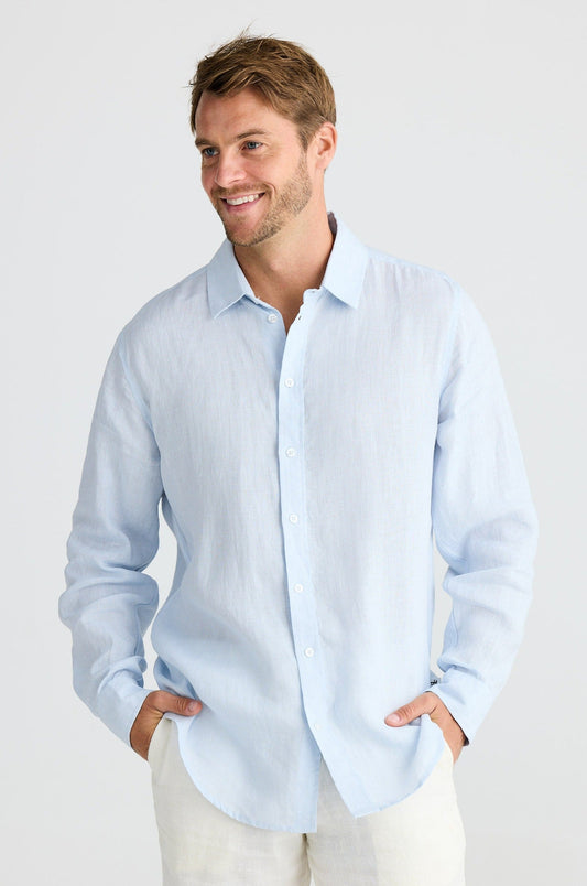 Oxford Shirt - Pale Blue Linen