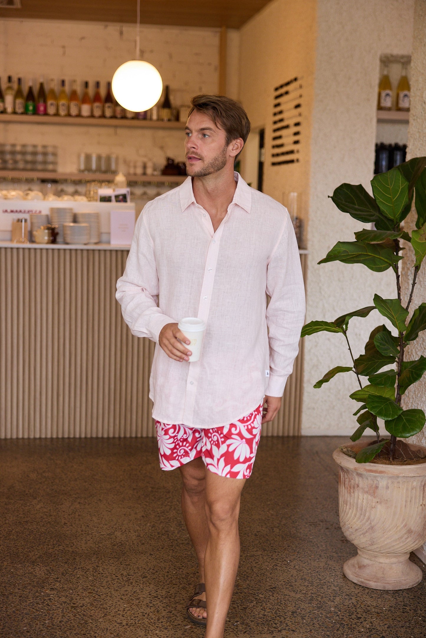 Oxford Shirt - Pale Pink Linen