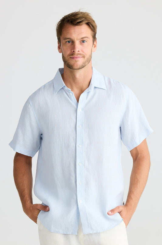 Harvard Shirt - Pale Blue Linen