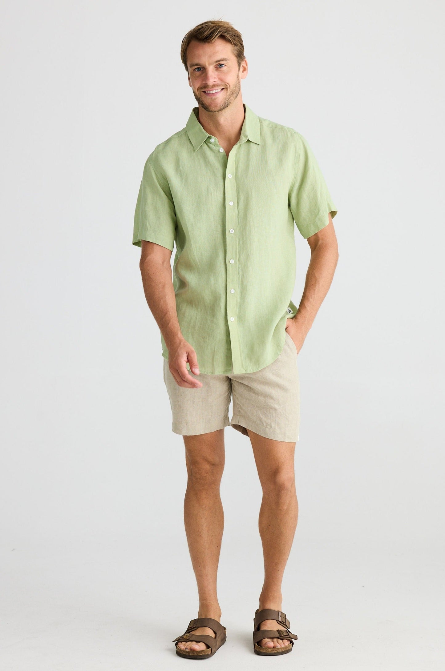 Harvard Shirt - Sage Linen