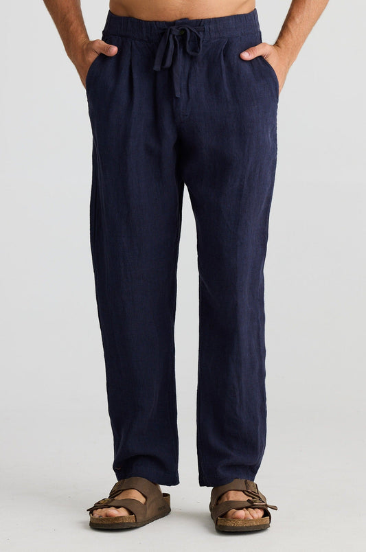 Duke Pant - Navy Linen