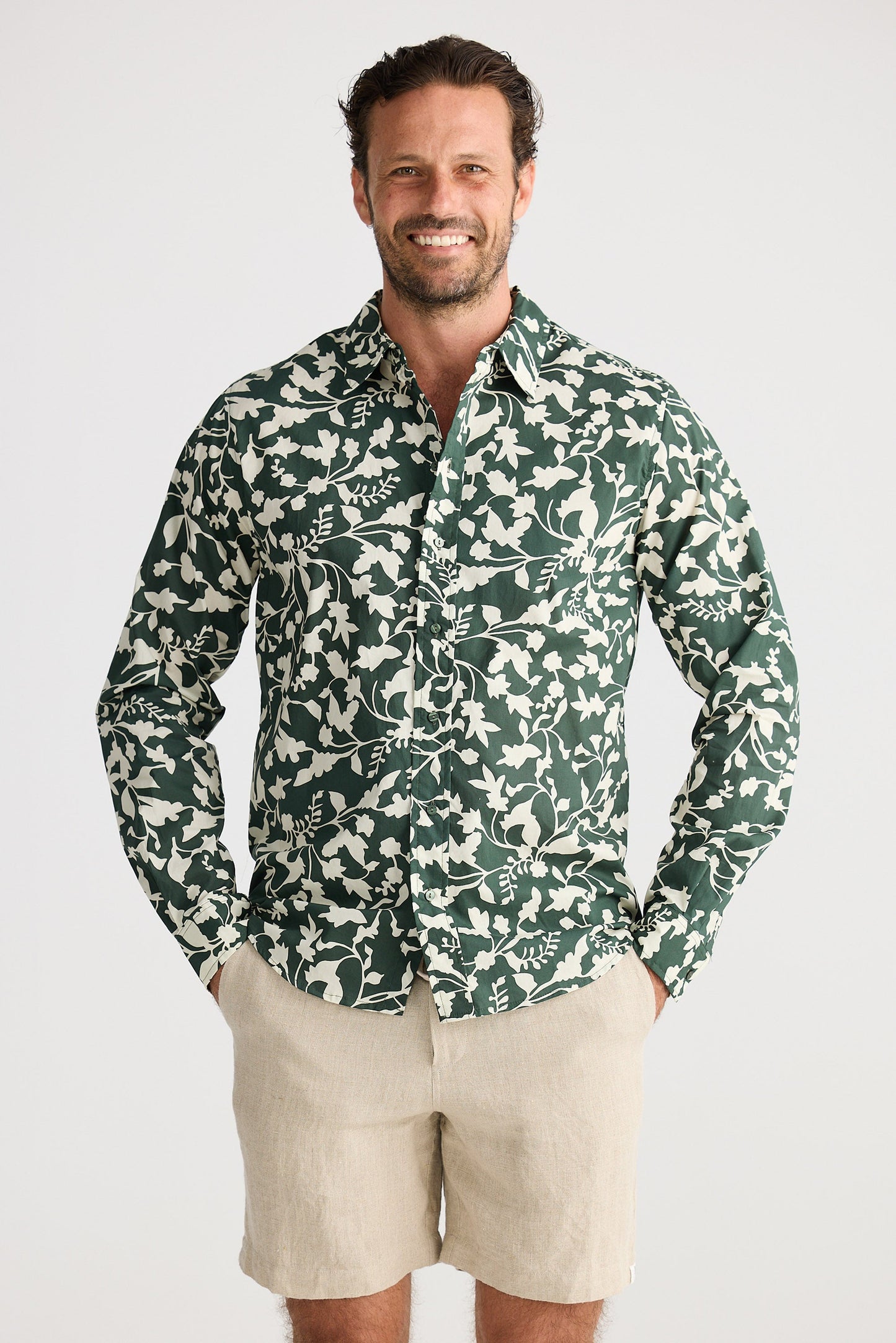 Oxford Shirt - Green Floral