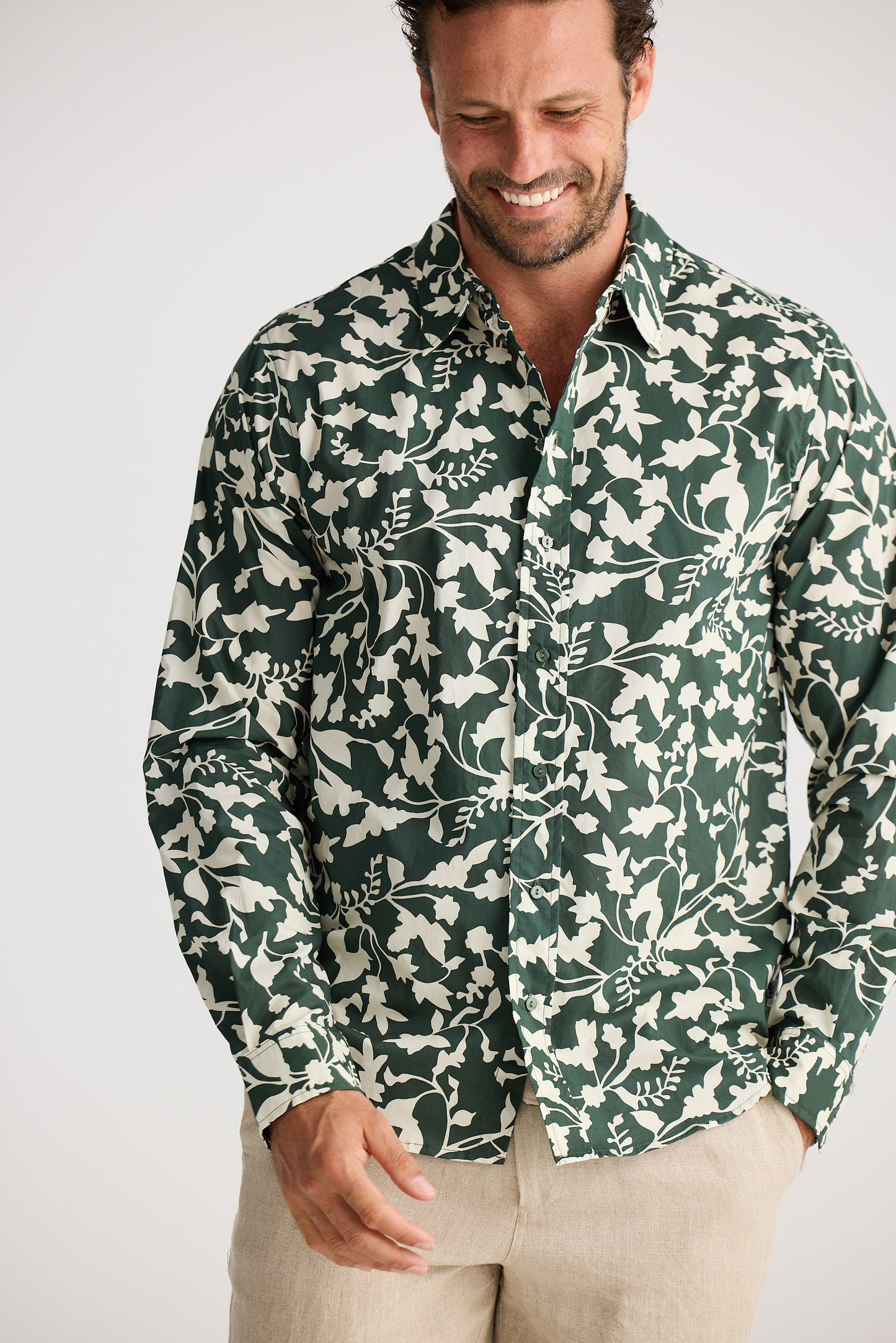 Oxford Shirt - Green Floral