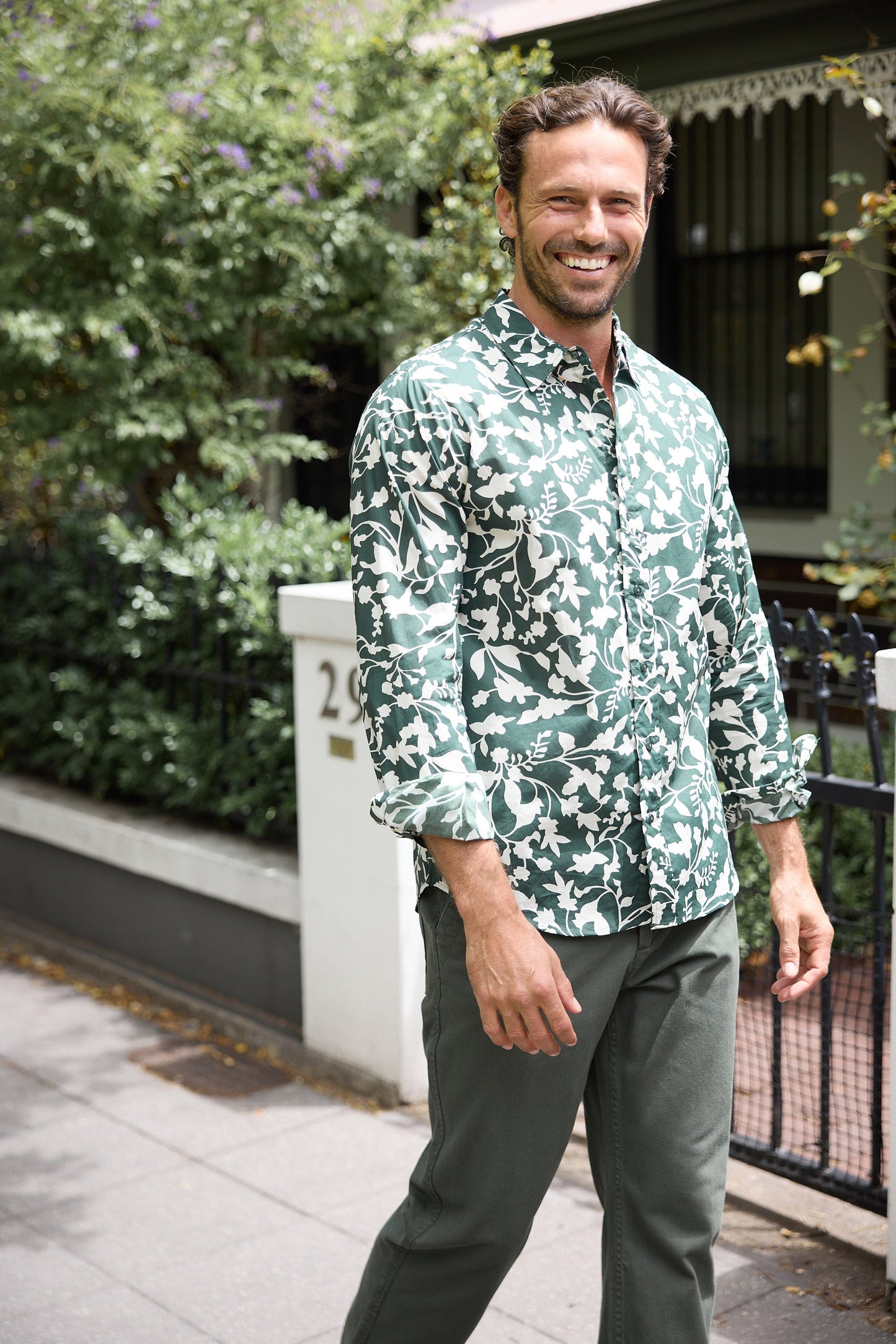 Oxford Shirt - Green Floral