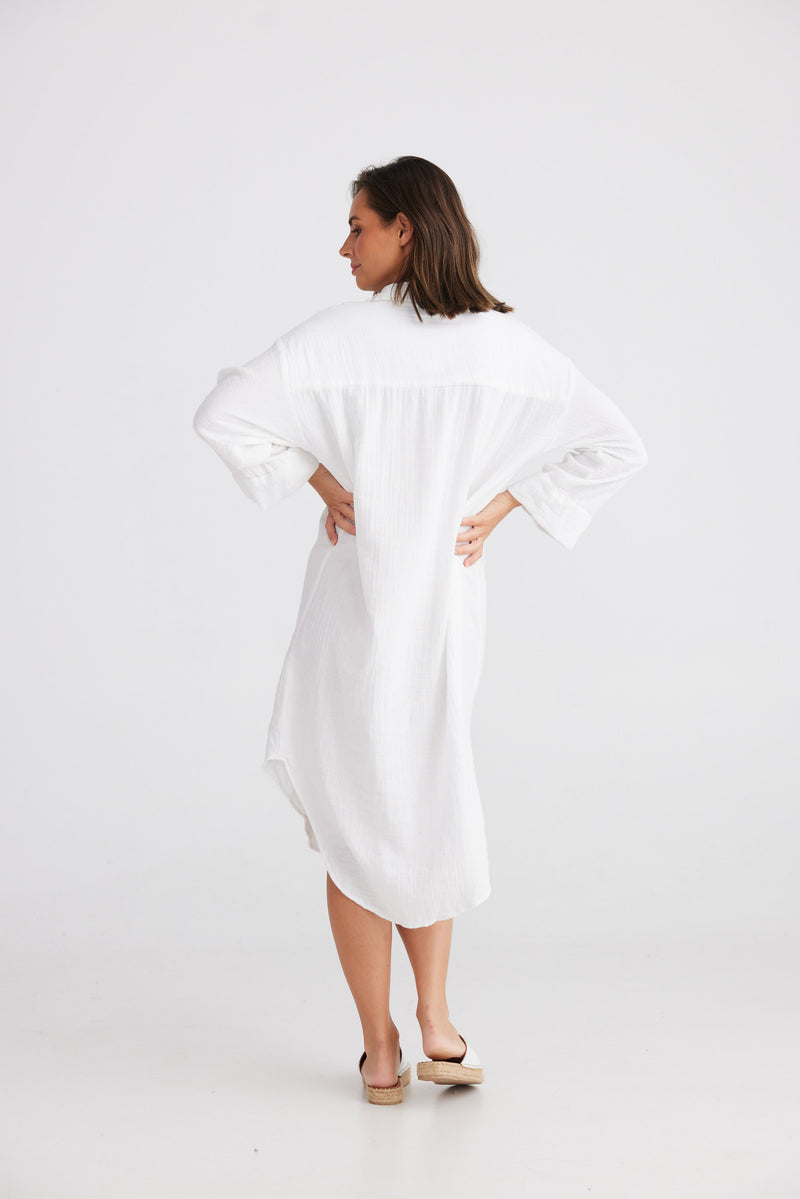 Getaway Shirt Dress - White