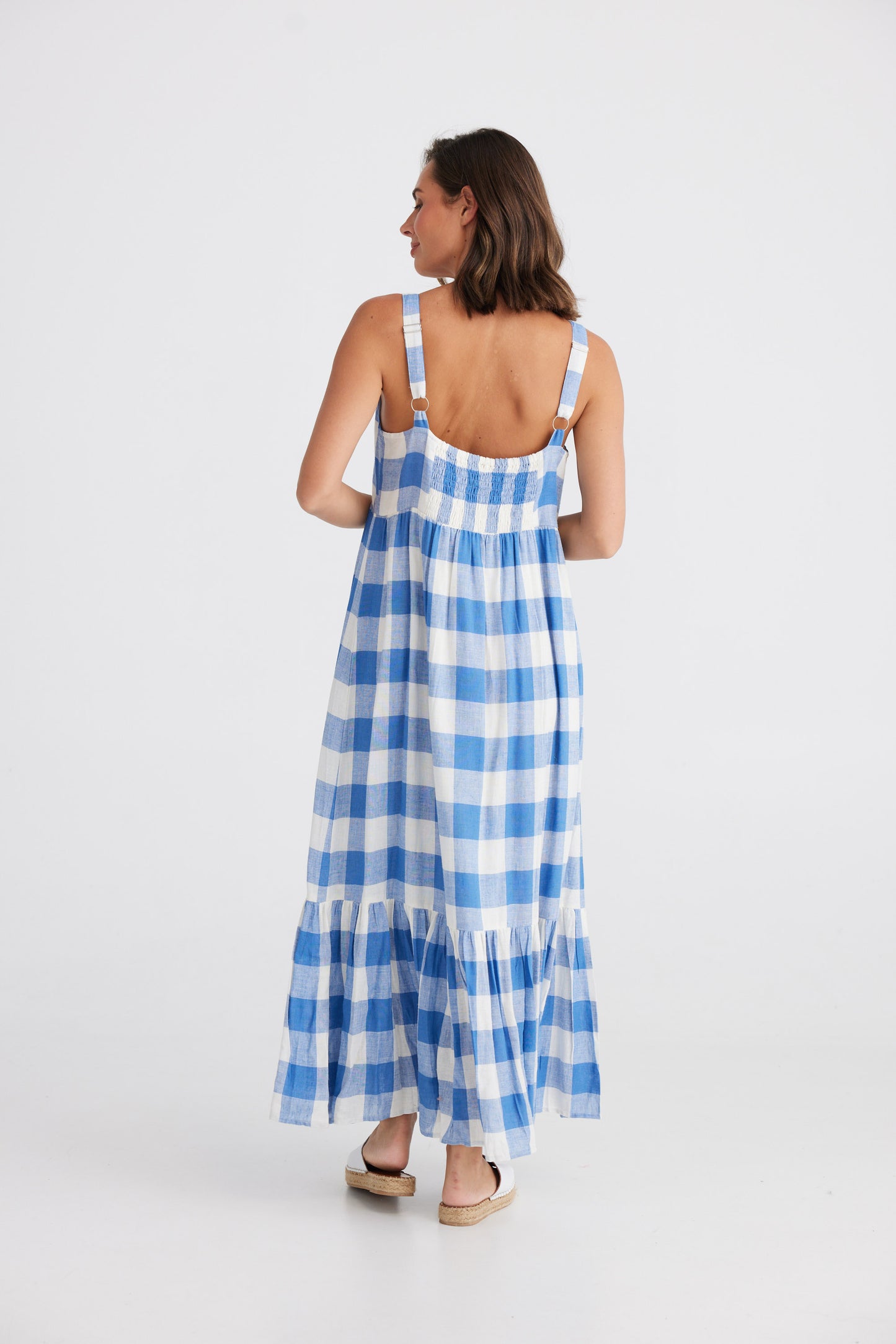 MIDSUMMER DRESS - YACHT BLUE CHECK