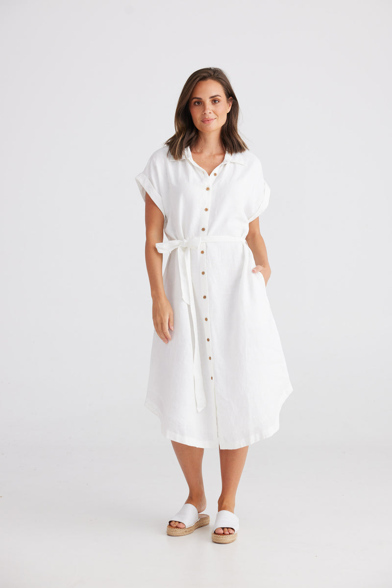 VEA SHIRT DRESS - WHITE