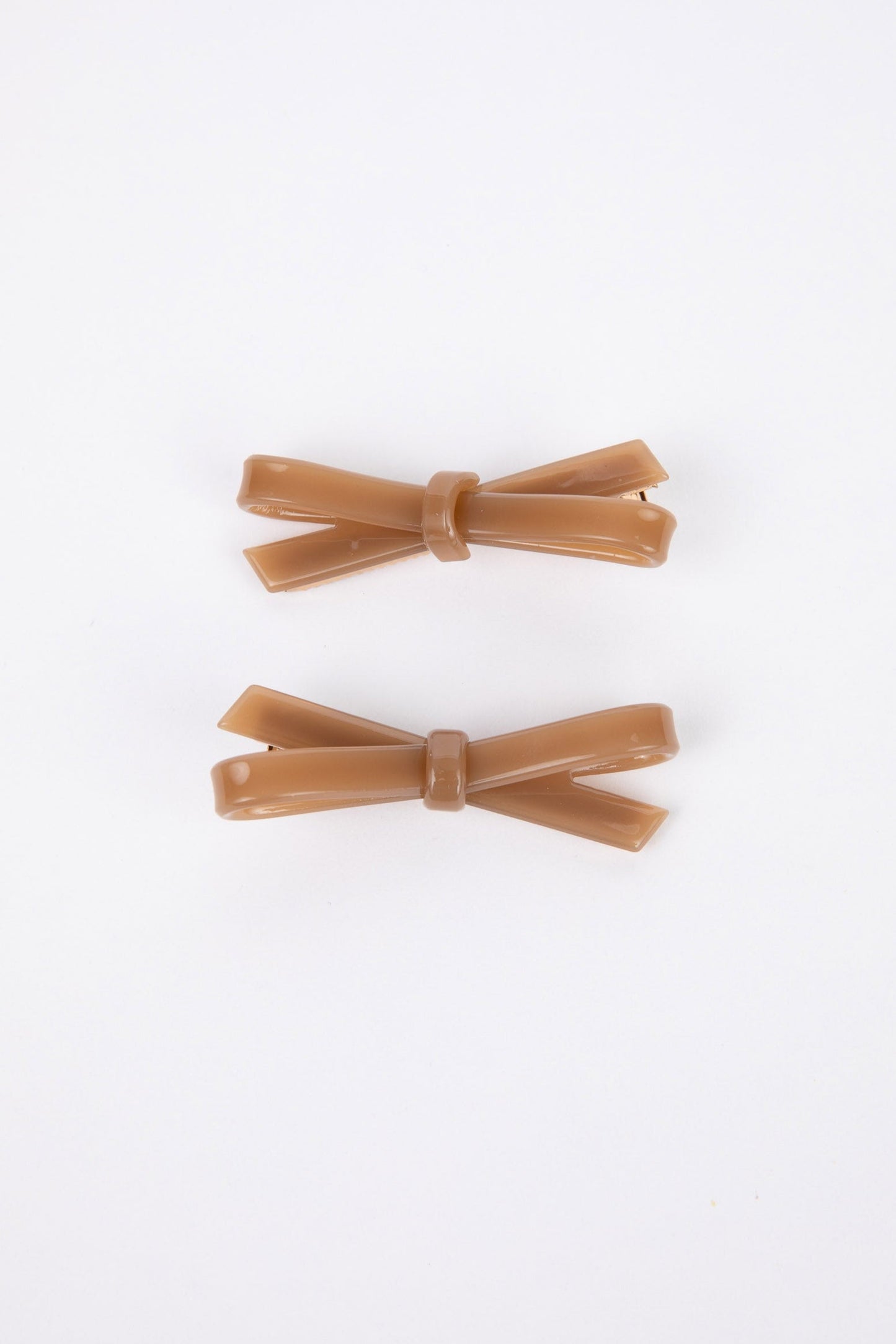 Bow Beep Hair Clip Set 2 - Caramel