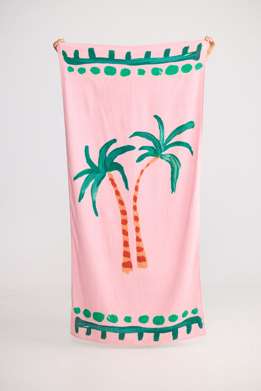 Two Palms Beach Towel - Pink