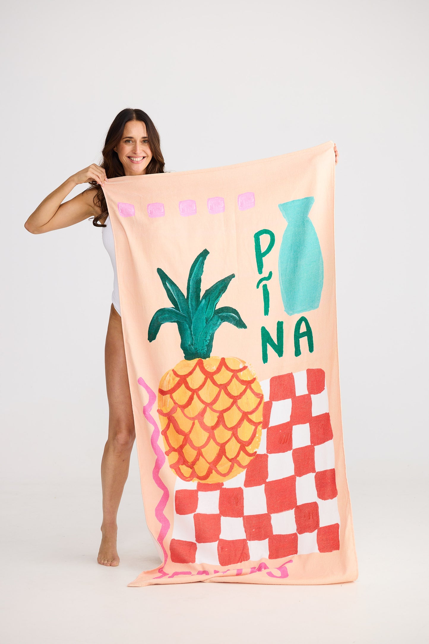 Pina Frutas Beach Towel - Yellow