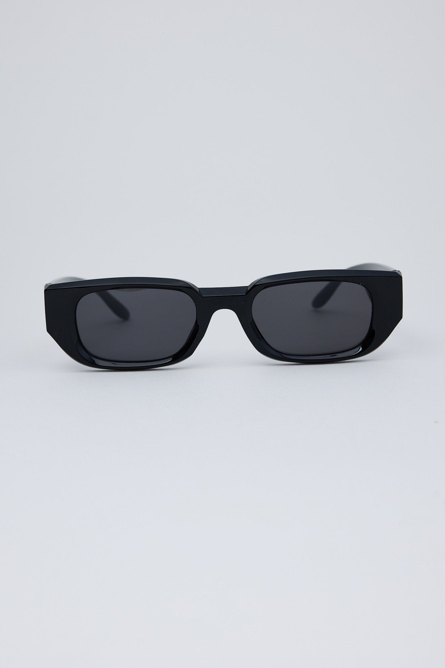 Black sunglasses on a white background