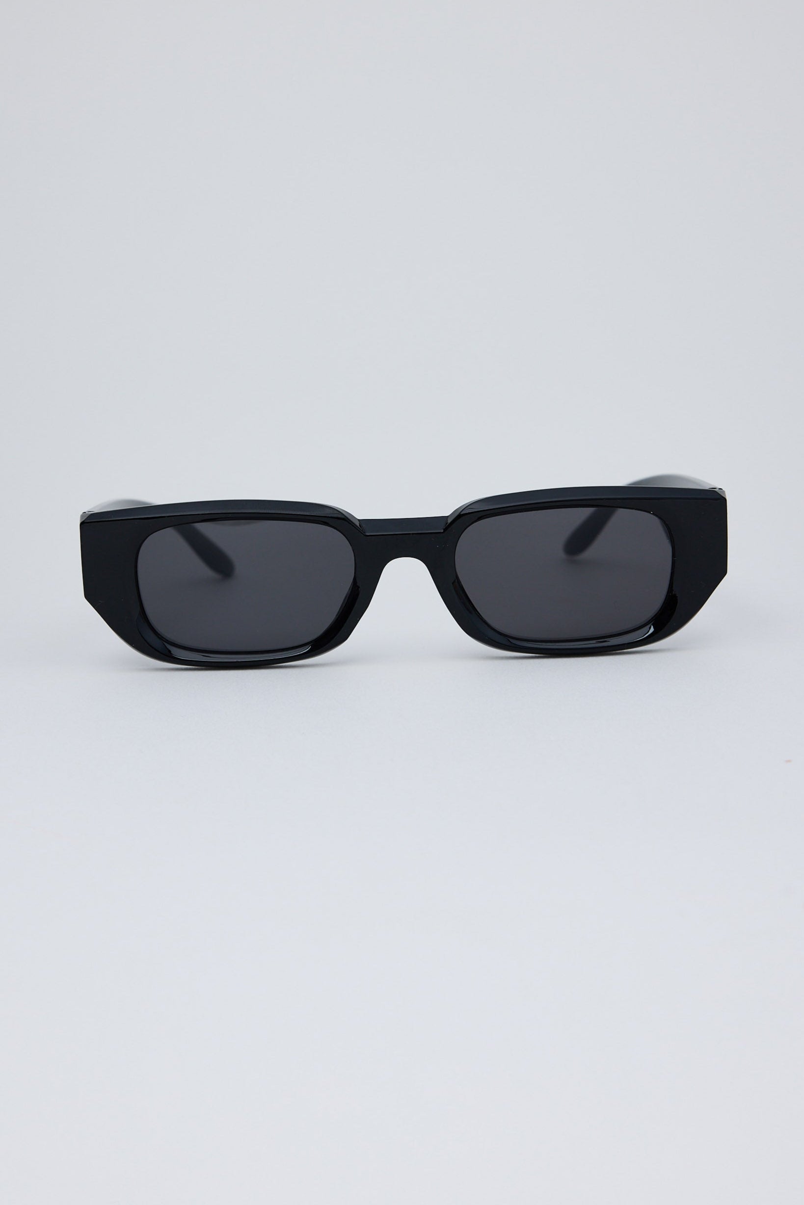Black sunglasses on a white background