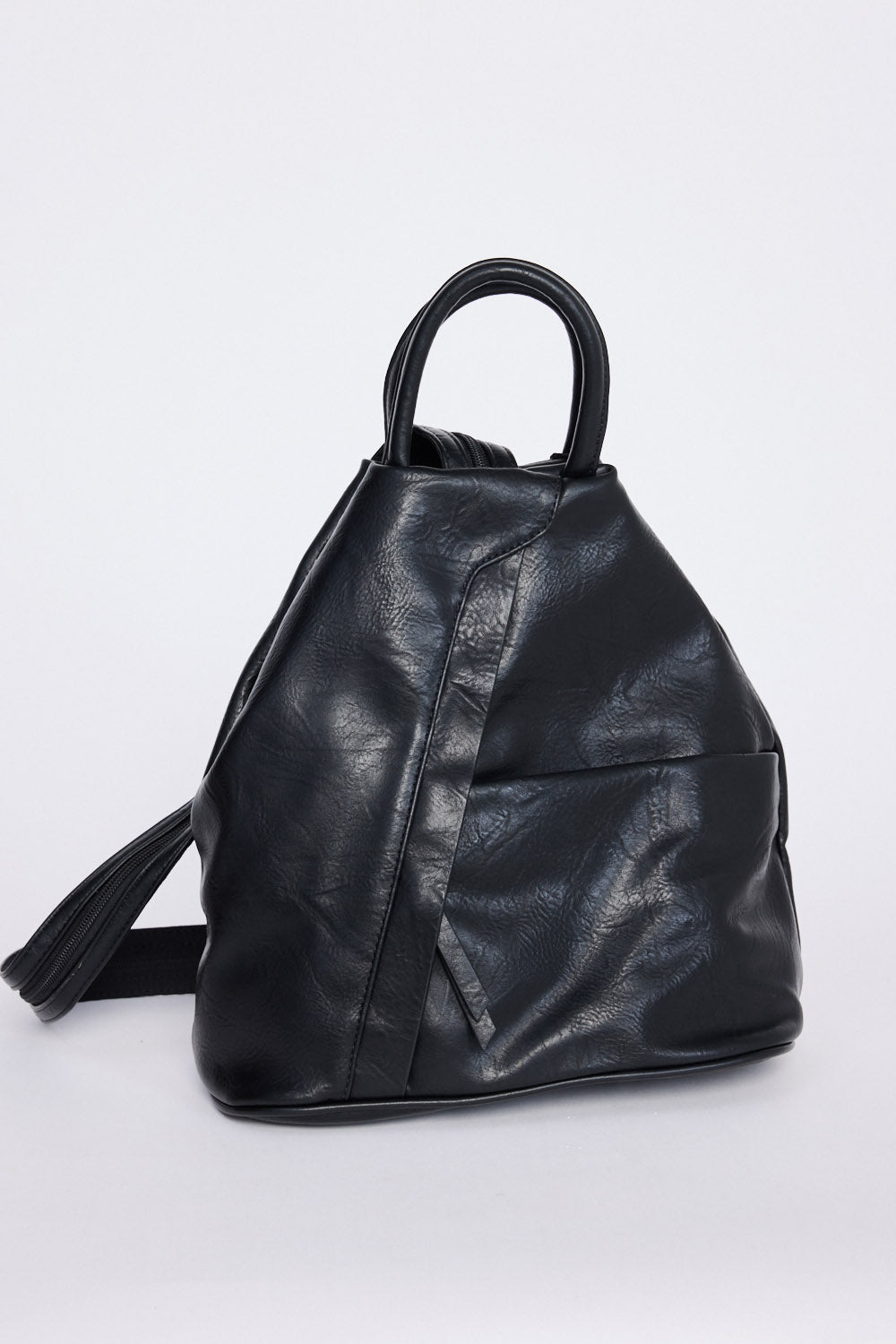 Hidden Valley Backpack - Black backpack in black with structured silhouette, styled view on white background