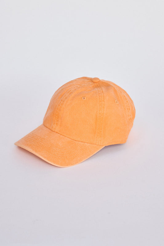 Kenny Cap - Orange cap in orange with structured silhouette, front view on white background