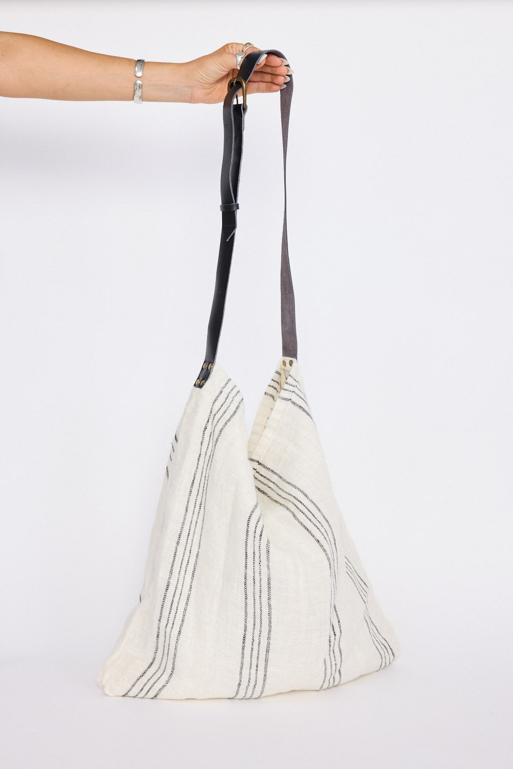 Anderson Bag - Off White bag in off white with structured silhouette, alternate view on white background