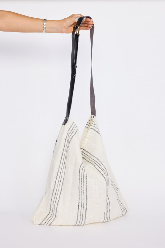 Anderson Bag - Off White bag in off white with structured silhouette, alternate view on white background
