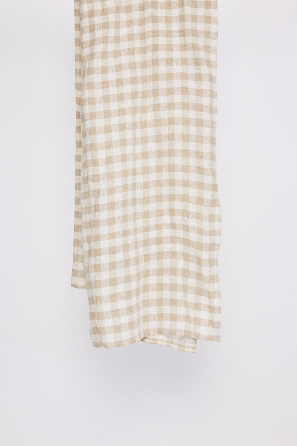 Brooker Scarf - Natural scarf in natural with check pattern, alternate view on white background